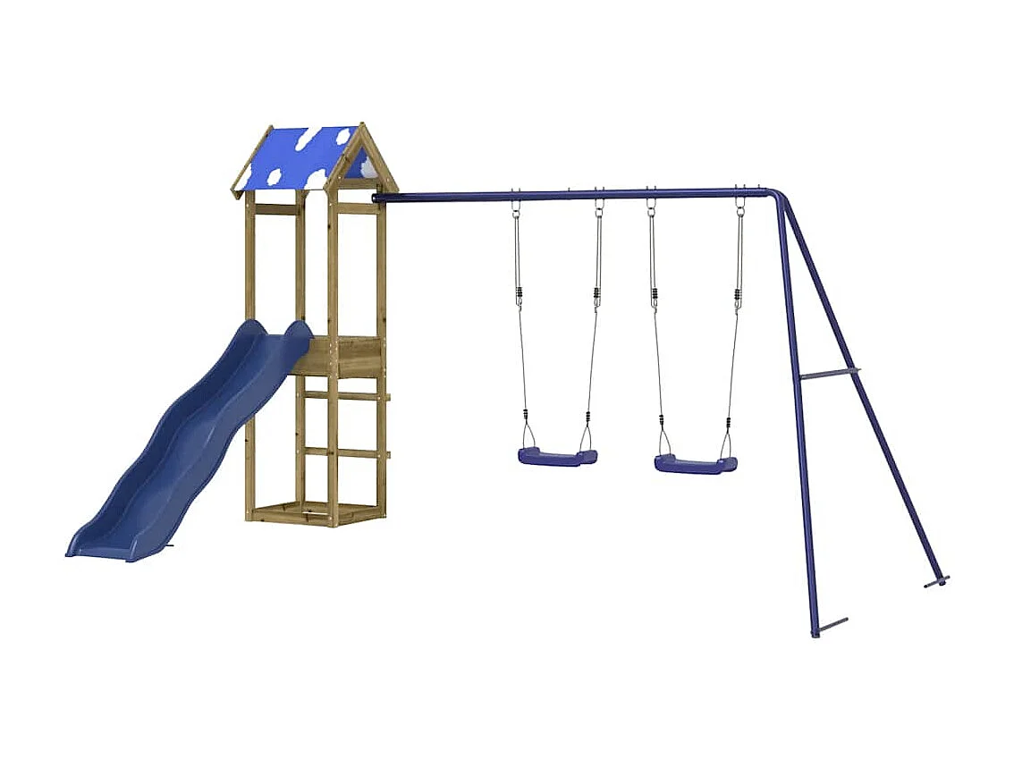 Parque infantil exterior em madeira de pinho impregnada