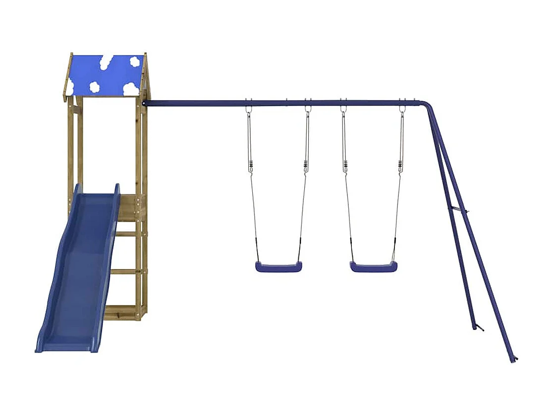 Parque infantil exterior em madeira de pinho impregnada