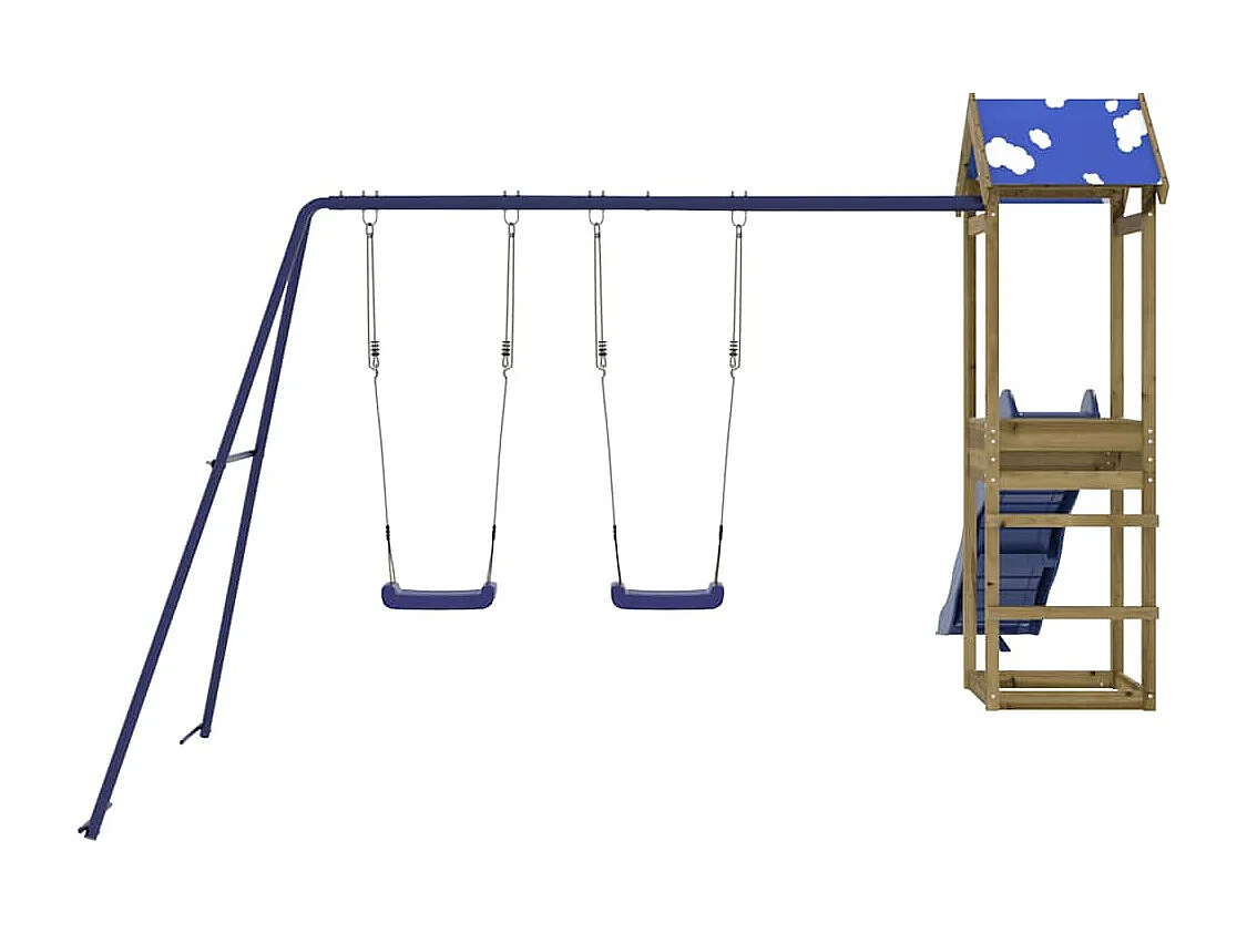 Parque infantil exterior em madeira de pinho impregnada