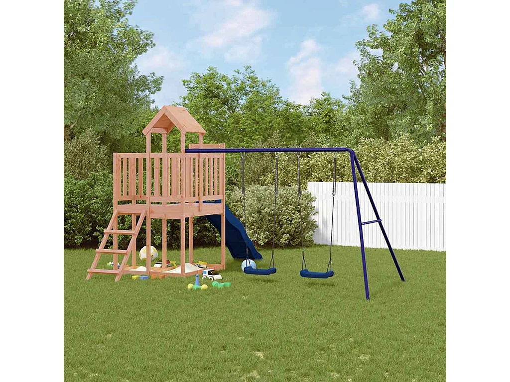 Parque infantil ao ar livre em madeira maciça Douglas