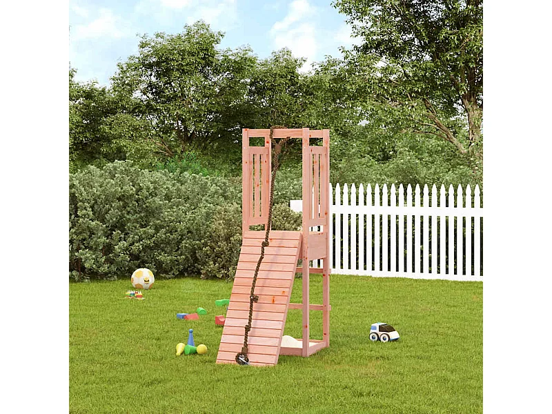 Casetta da gioco con parete da arrampicata in legno massello Douglas