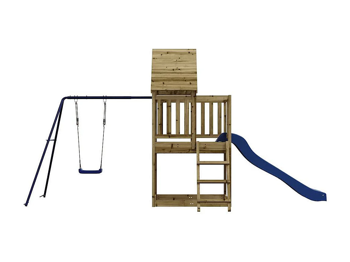 Parque infantil exterior fabricado en madera de pino impregnado