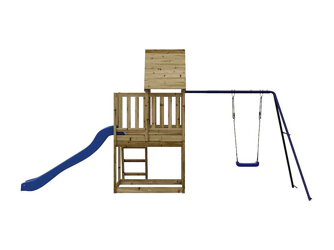 Parque infantil exterior fabricado en madera de pino impregnado