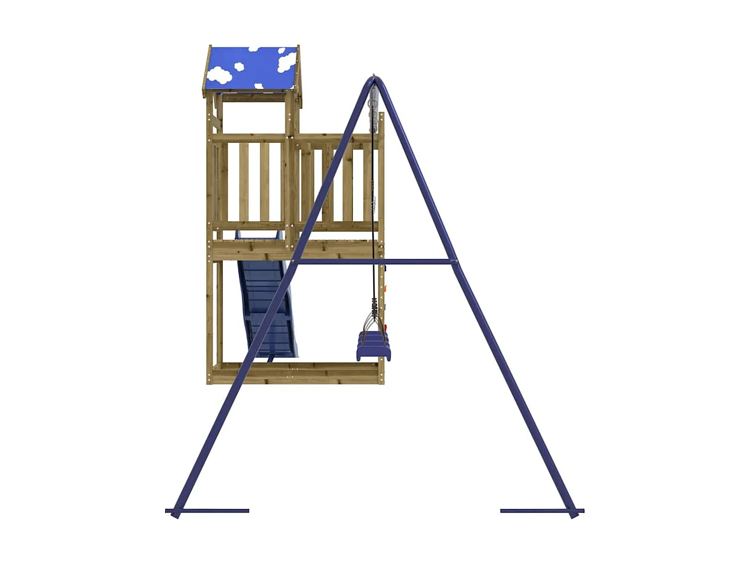 Parque infantil exterior em madeira de pinho impregnada