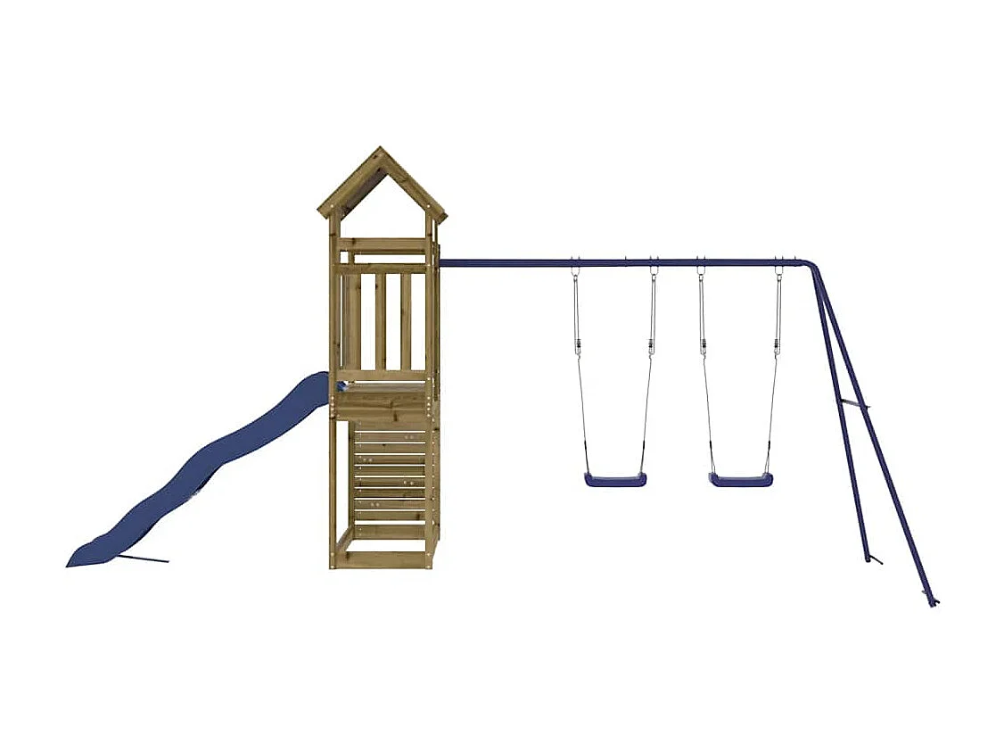 Parque infantil exterior em madeira de pinho impregnada