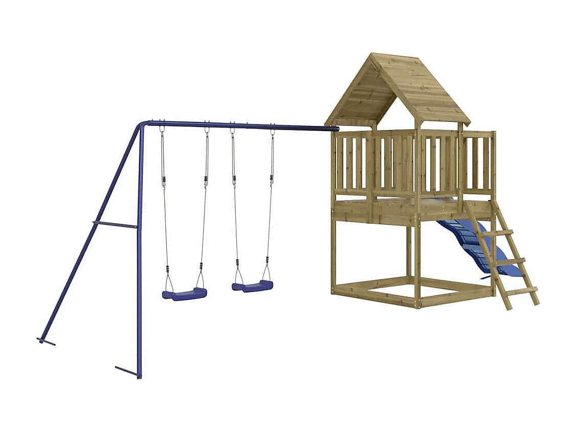 Parco giochi all'aperto in legno di pino impregnato