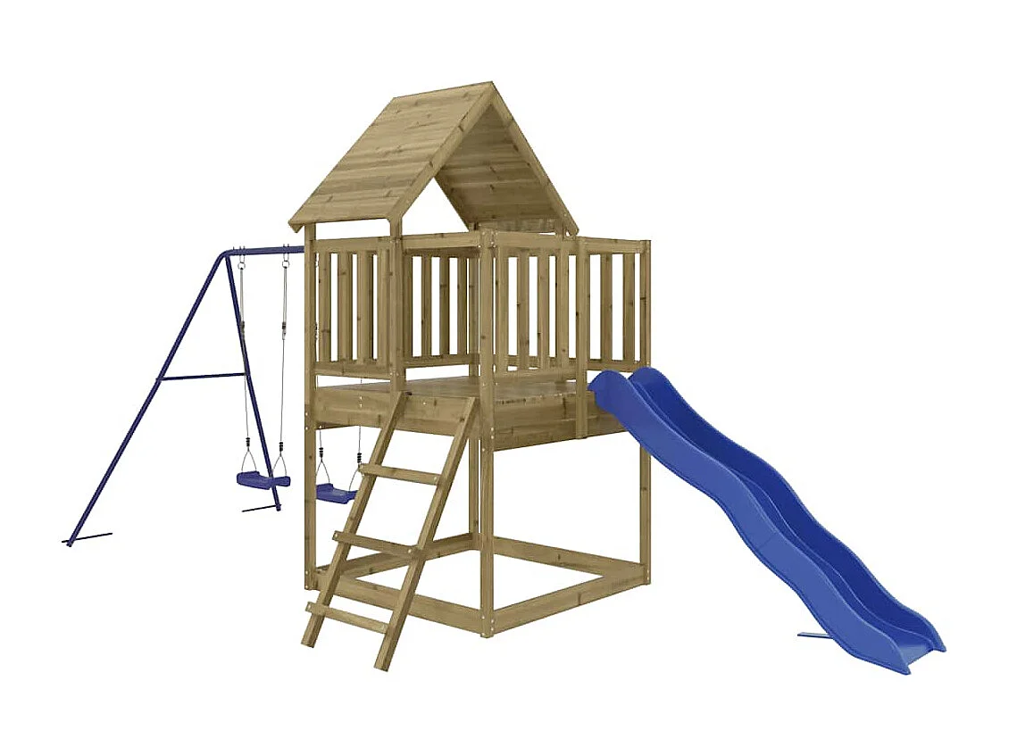 Parco giochi all'aperto in legno di pino impregnato