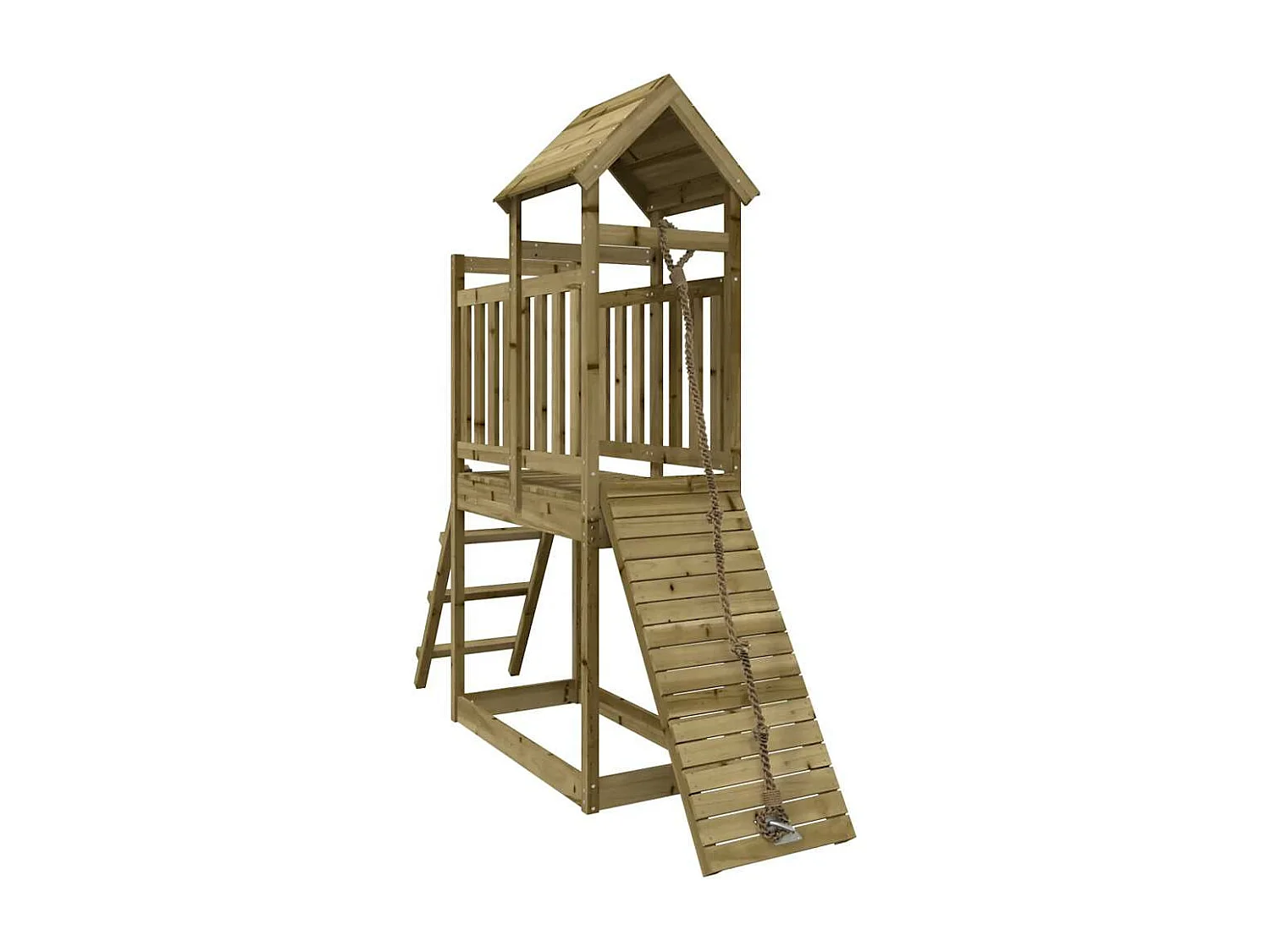 Maisonnette de jeu avec mur d'escalade bois de pin imprégné