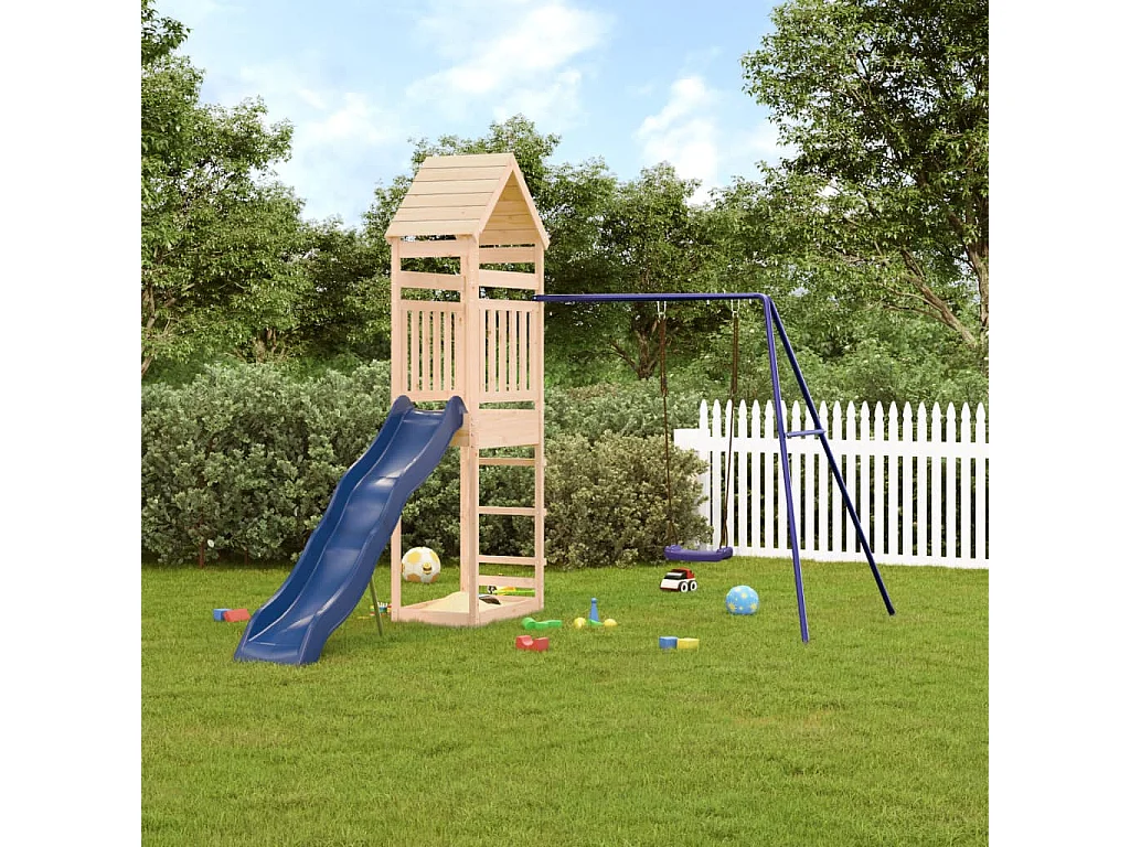 Parque infantil exterior em madeira de pinho maciça