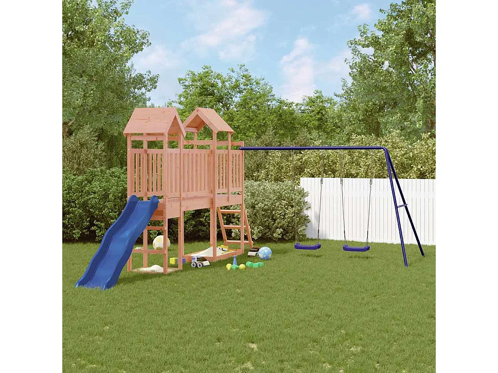 Parque infantil ao ar livre em madeira maciça Douglas