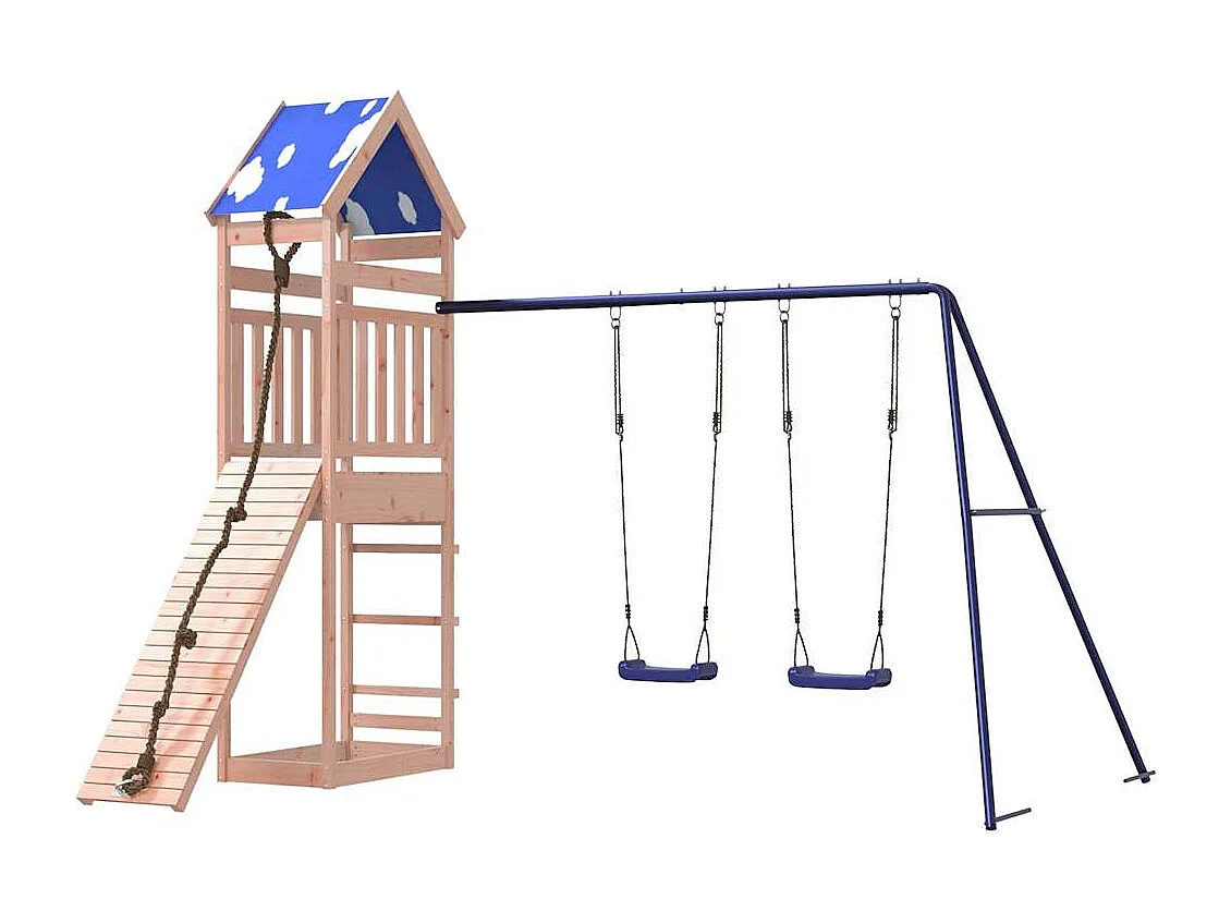 Parque infantil ao ar livre em madeira maciça Douglas