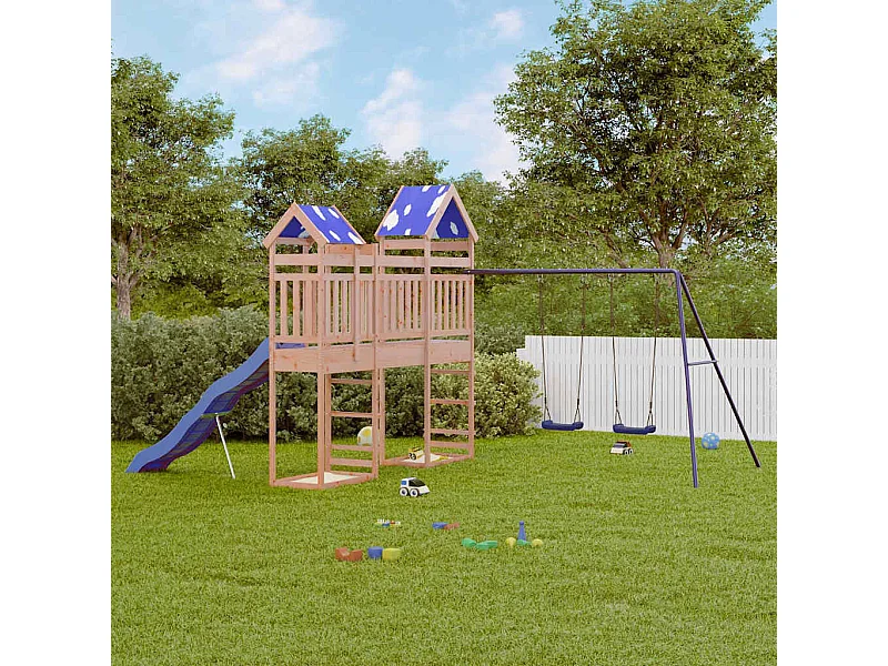 Parque infantil ao ar livre em madeira maciça Douglas