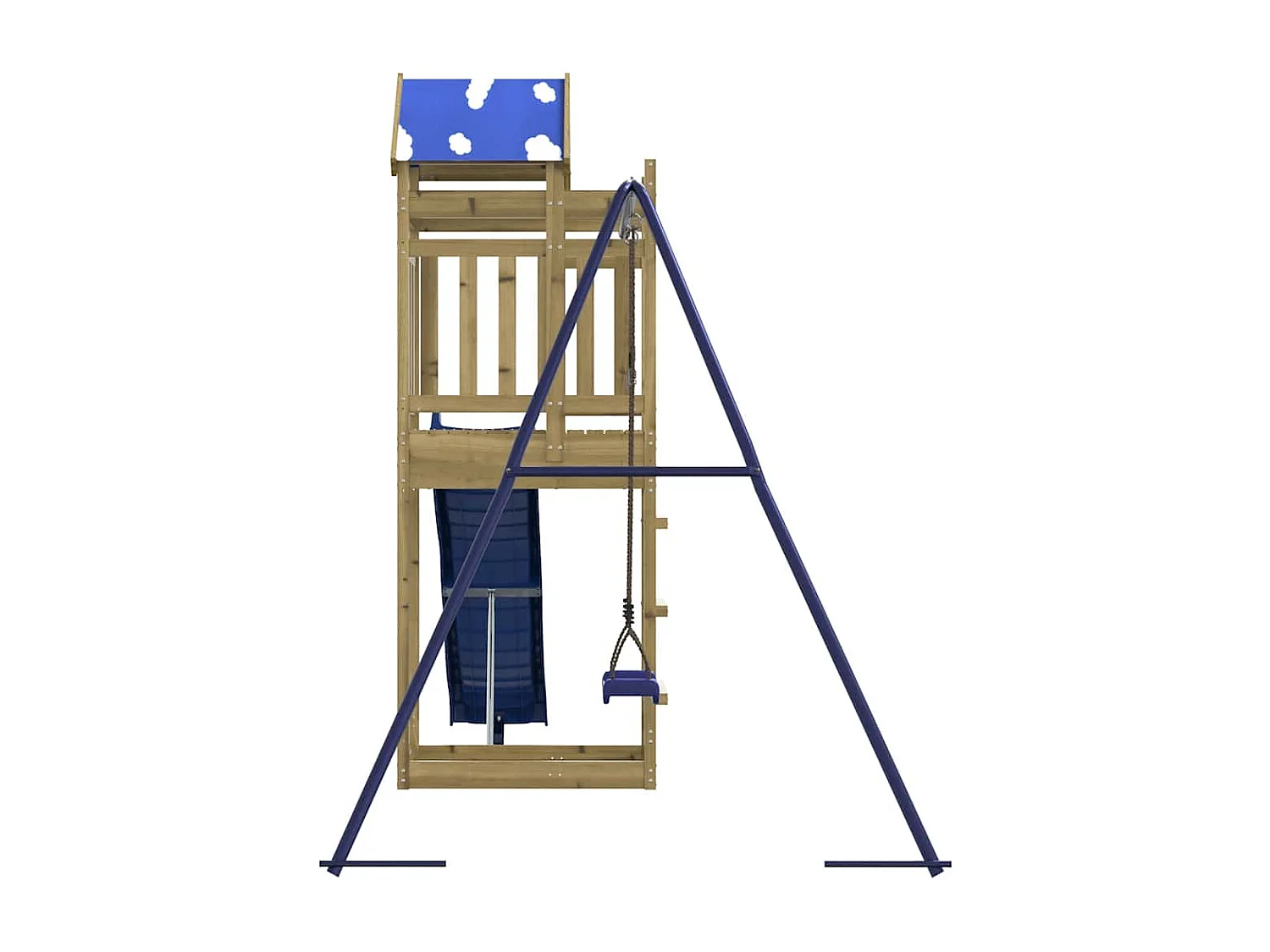 Parque infantil exterior fabricado en madera de pino impregnado