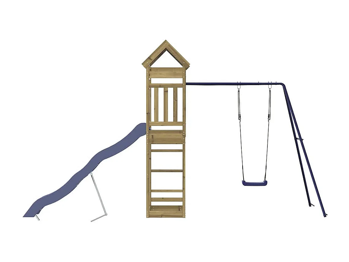 Parque infantil exterior fabricado en madera de pino impregnado