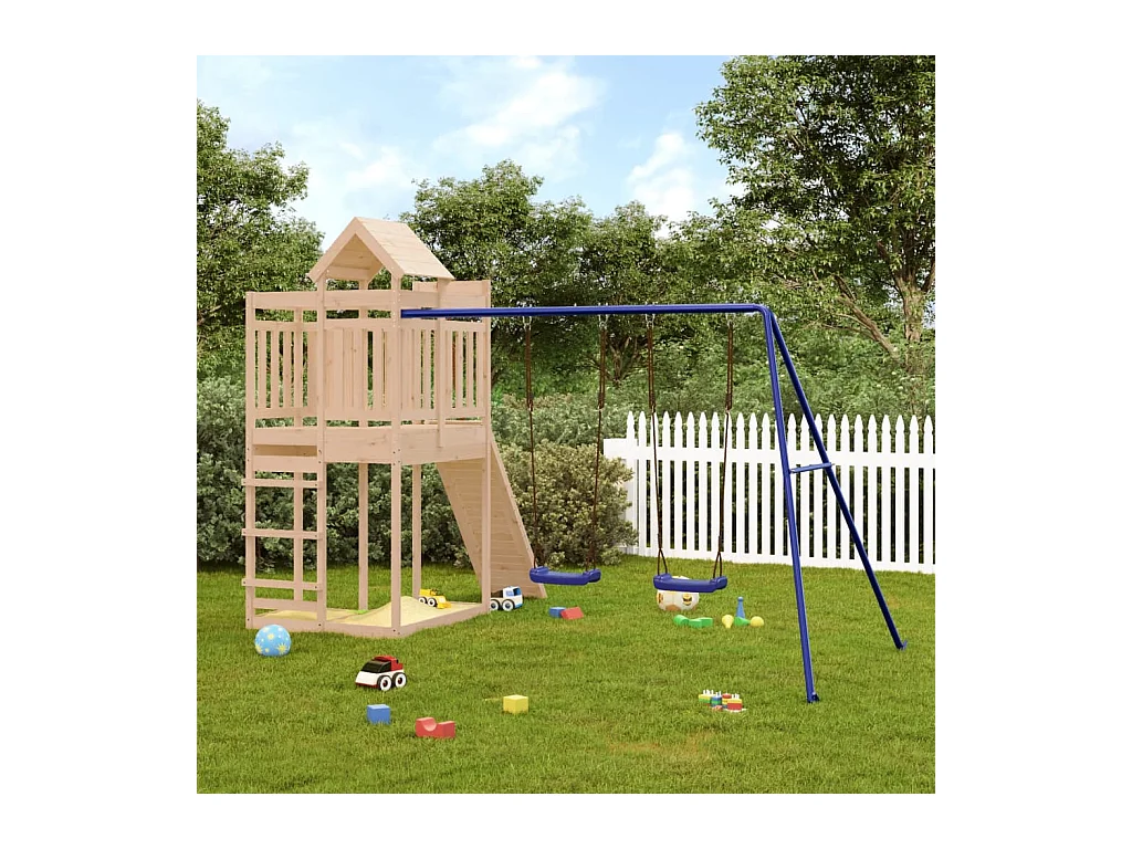 Outdoor-Spielplatz aus massivem Kiefernholz