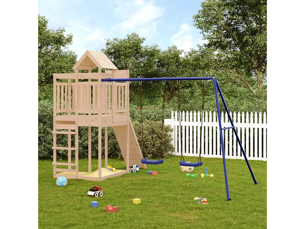 Outdoor-Spielplatz aus massivem Kiefernholz