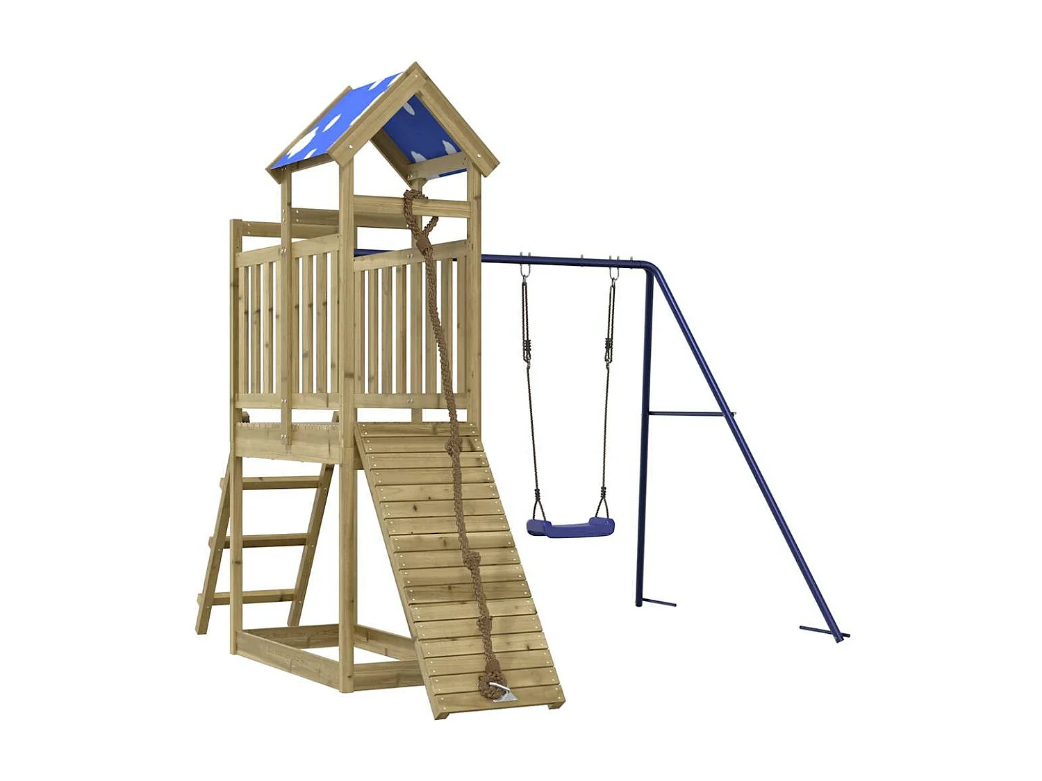 Parque infantil exterior em madeira de pinho impregnada