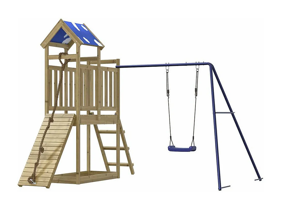 Parque infantil exterior em madeira de pinho impregnada