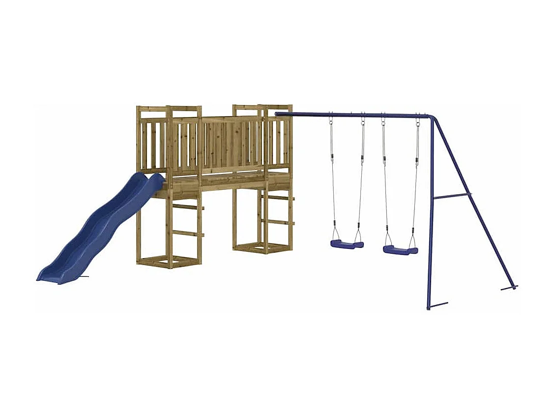 Parco giochi all'aperto in legno di pino impregnato