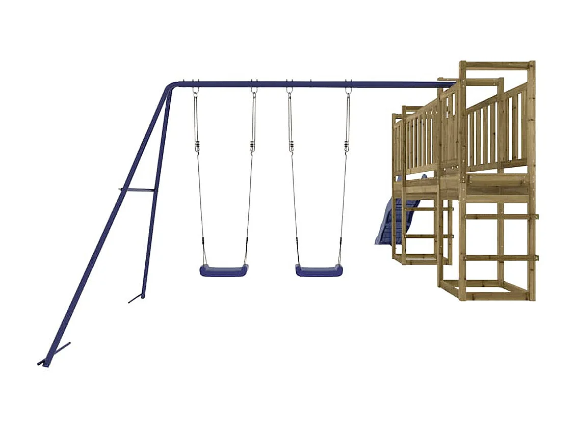 Parco giochi all'aperto in legno di pino impregnato