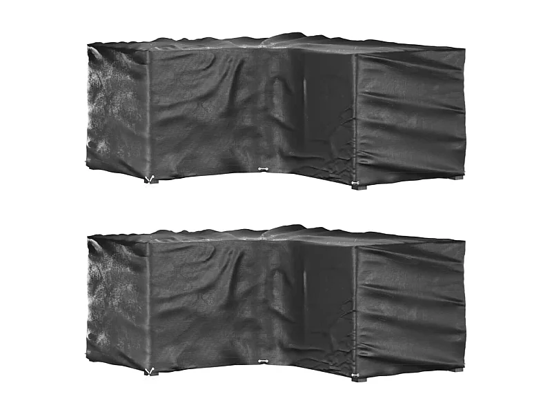 Fundas para muebles de jardín en forma de L, 2 piezas, 16 ojales