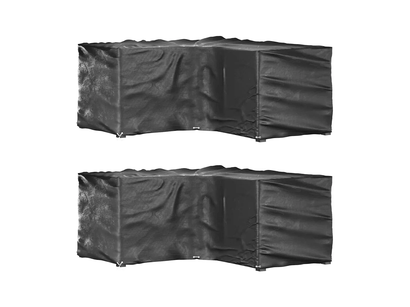 Fundas para muebles de jardín en forma de L, 2 piezas, 16 ojales