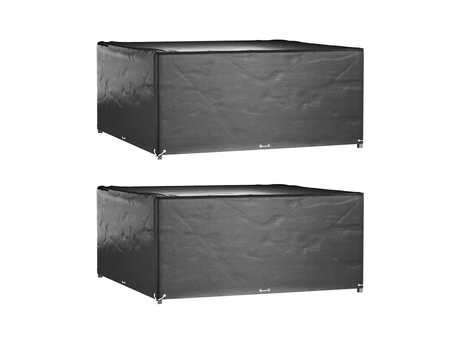 Copri mobili da giardino 2 pz 16 occhielli 250x250x90 cm quadrati
