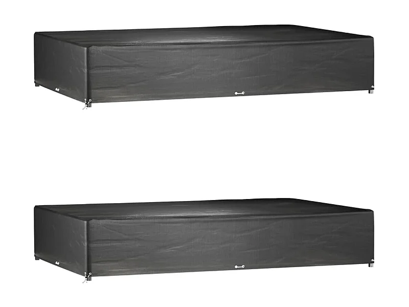 Fundas para muebles de jardín 2 uds 16 ojales rectangulares