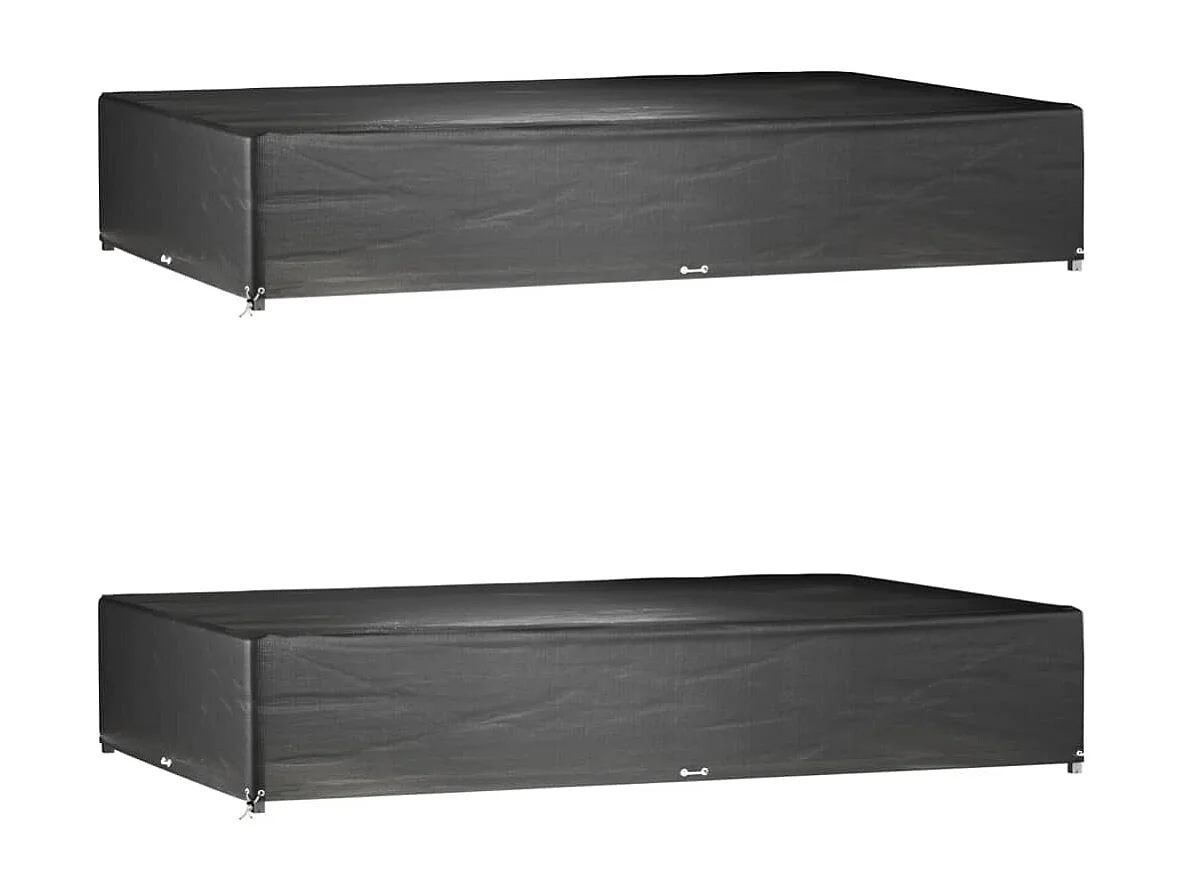 Gartenmöbel-Abdeckungen 2 Stk. 16 Ösen rechteckig