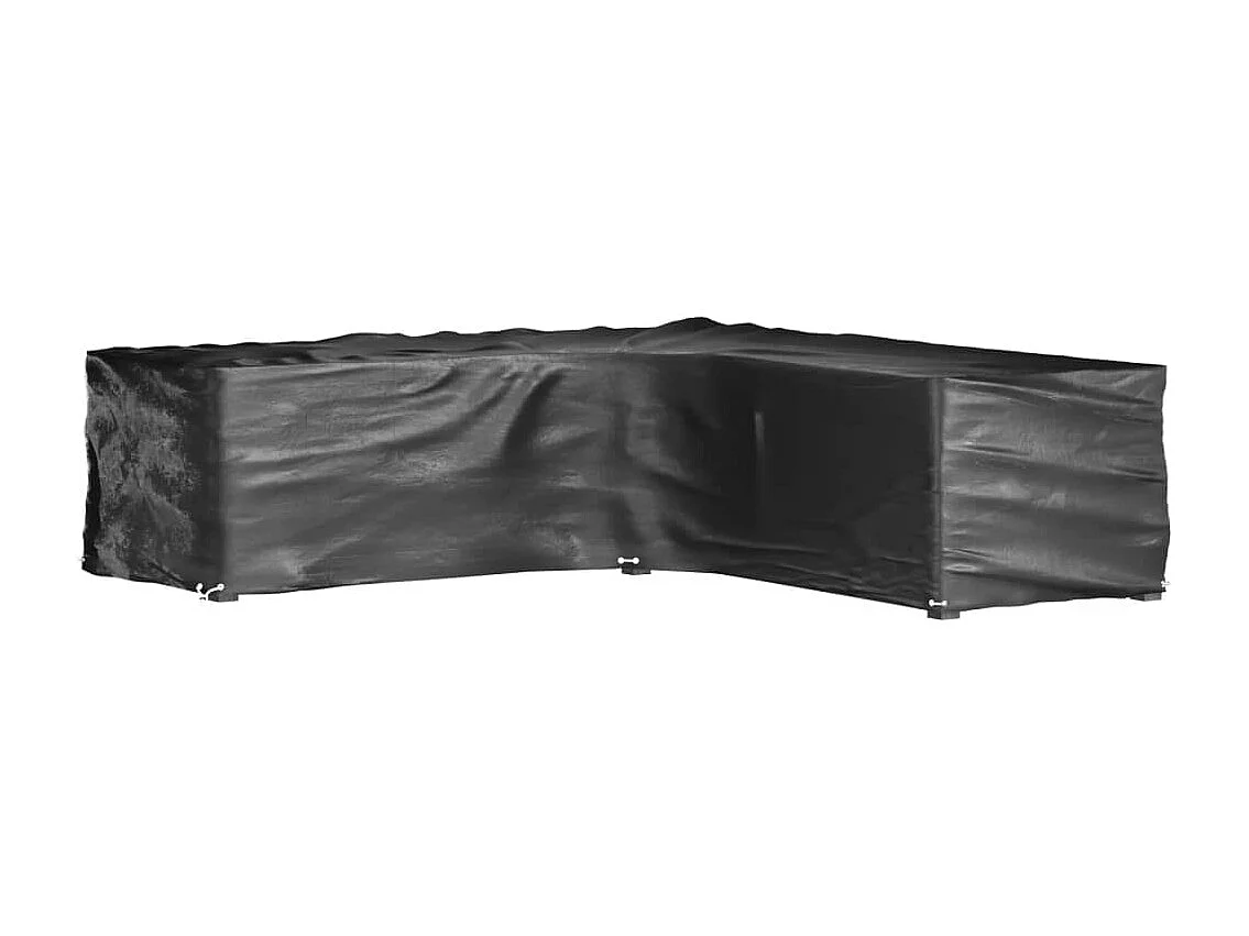Fundas para muebles de jardín en forma de L, 2 piezas, 16 ojales