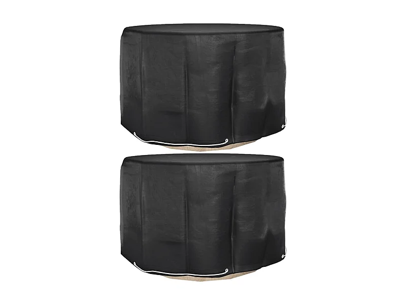 Tuinmeubelhoezen 2 stuks 6 ogen ?125x75 cm rond