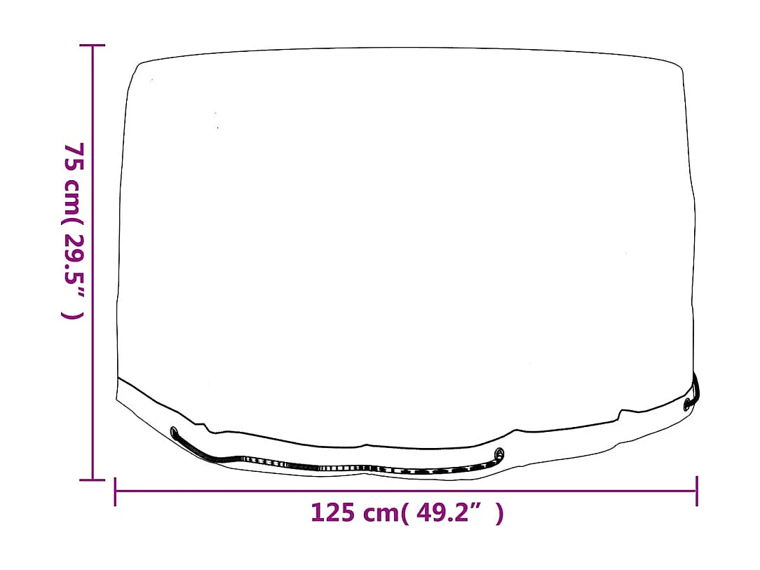 Housses pour meubles de jardin 2 pcs 6 ?illets ?125x75 cm rond