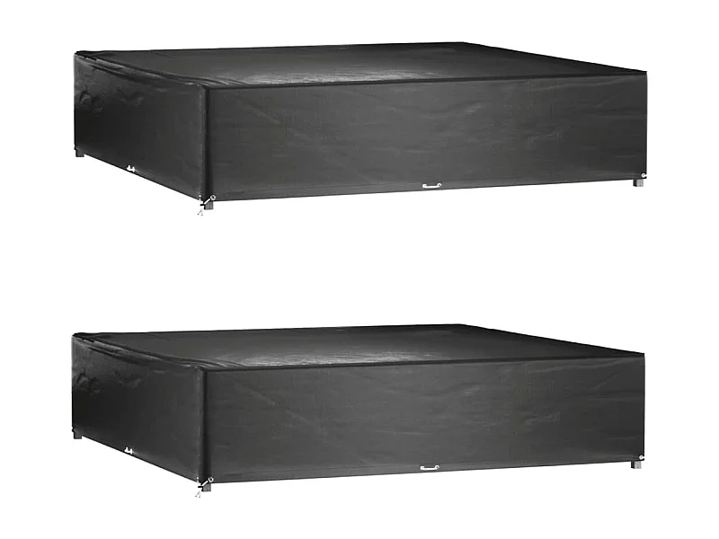 Fundas para muebles de jardín 2 uds 16 ojales 240x240x55 cm cuadrados