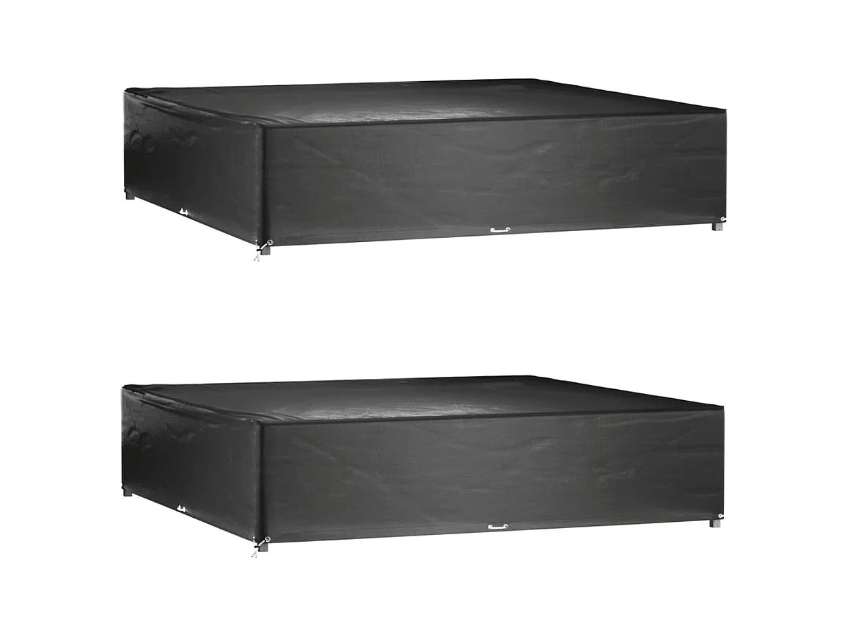 Fundas para muebles de jardín 2 uds 16 ojales 240x240x55 cm cuadrados