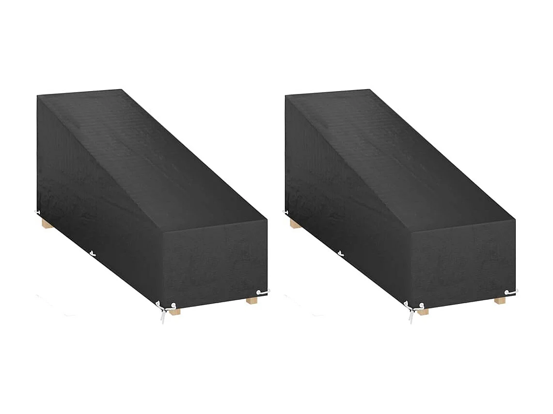Housses pour chaise longue 2 pcs 12 ?illets 200x65x35/60 cm PE
