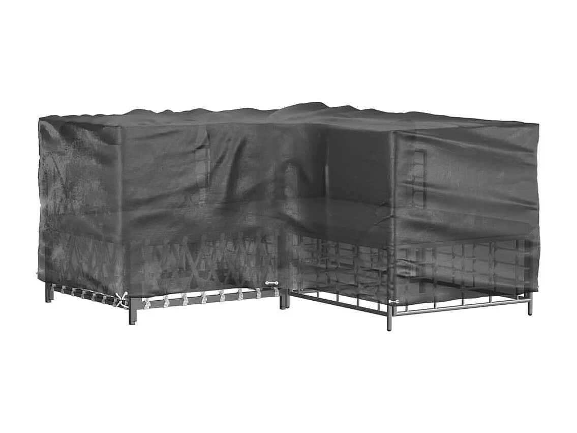 L-vormige tuinmeubelhoes 16 ogen 215x215x90cm
