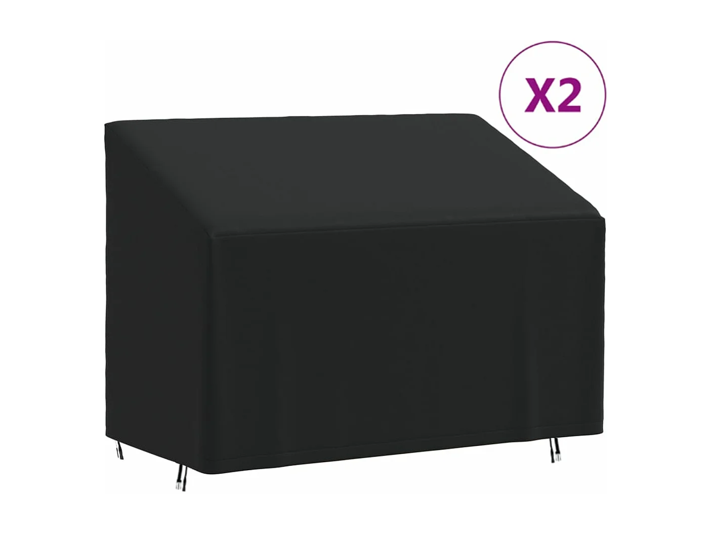 Housses de banc 2 places 2 pcs 134x70x65/94cm tissu oxford 420D