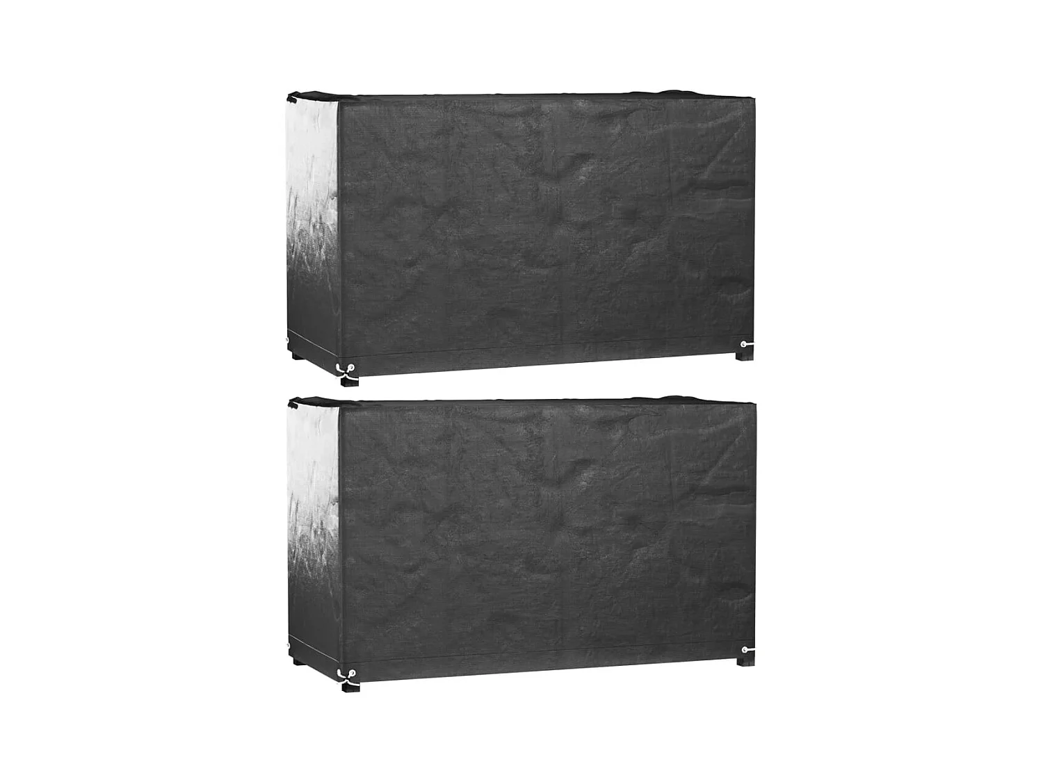 Copri mobili da giardino 2pz 8 occhielli 125x55x75cm rettangolare