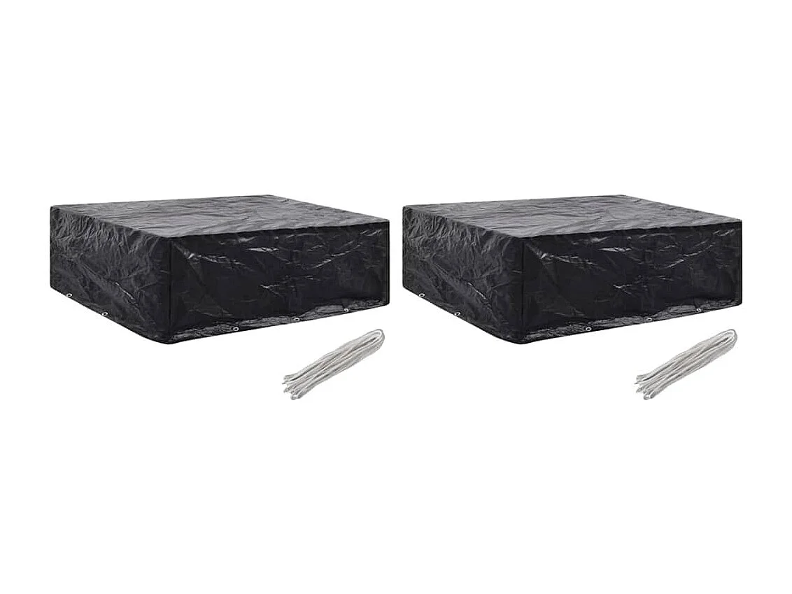 Housses de salon de jardin 2 pcs 8 ?illets 250x210x90 cm
