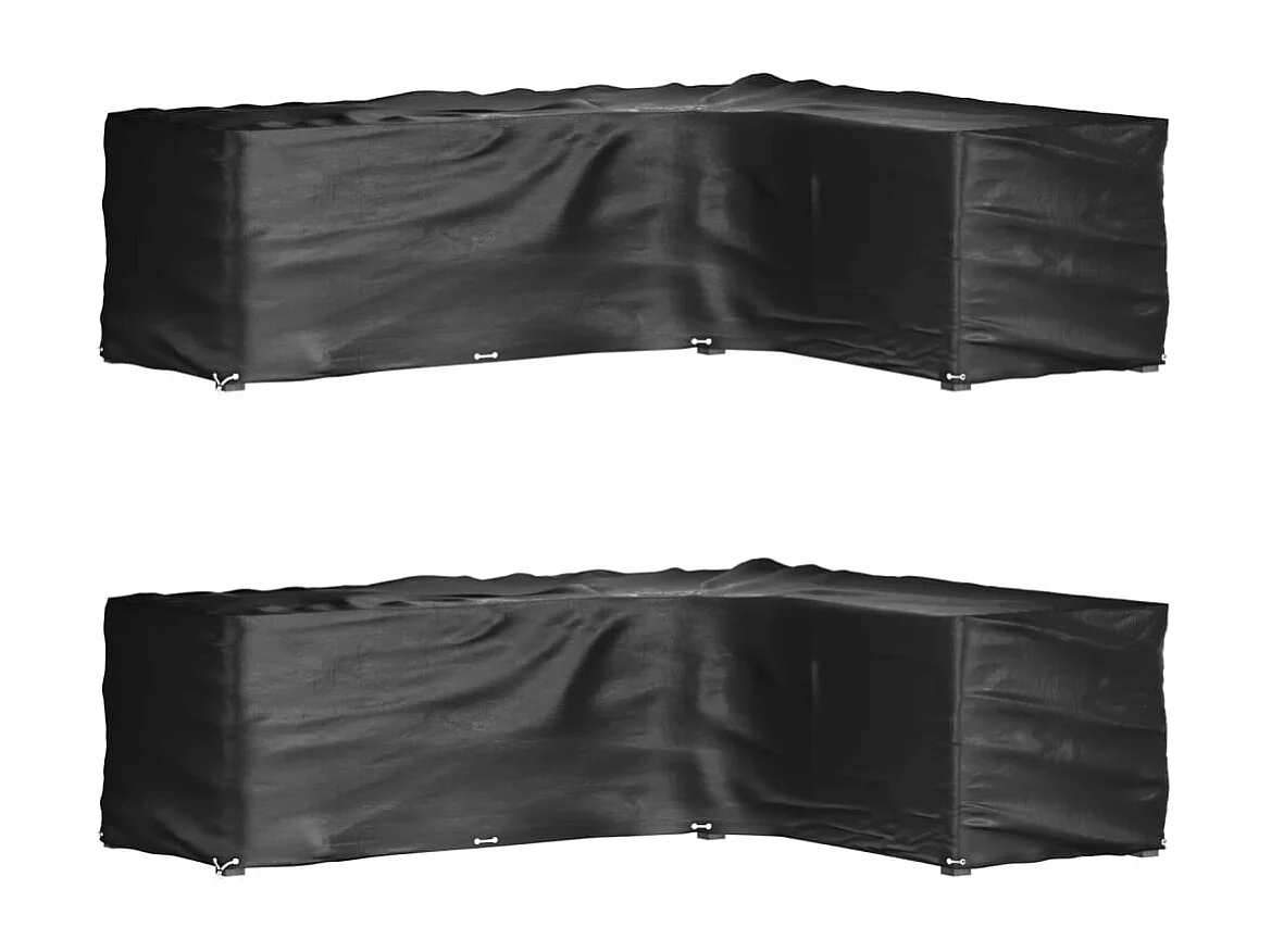 Capas para móveis de jardim em formato L 2 peças 18 ilhós