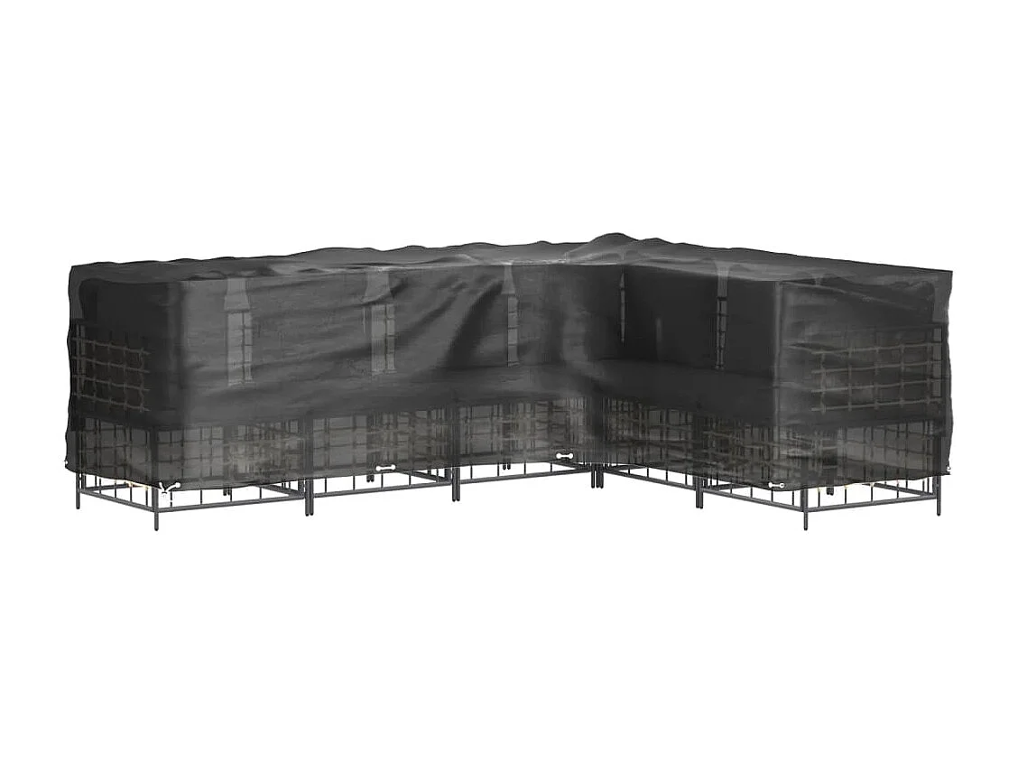 Housses de salon de jardin en forme de L 2 pcs 18 ?illets