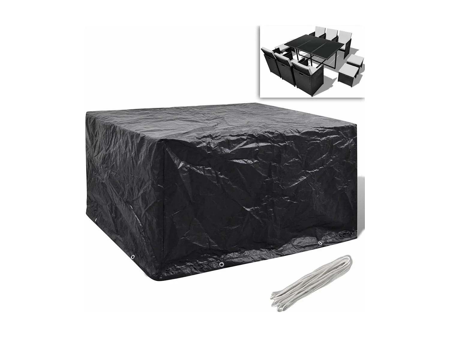 Housse de salon de jardin 8 ?illets 172 x 113 x 73 cm