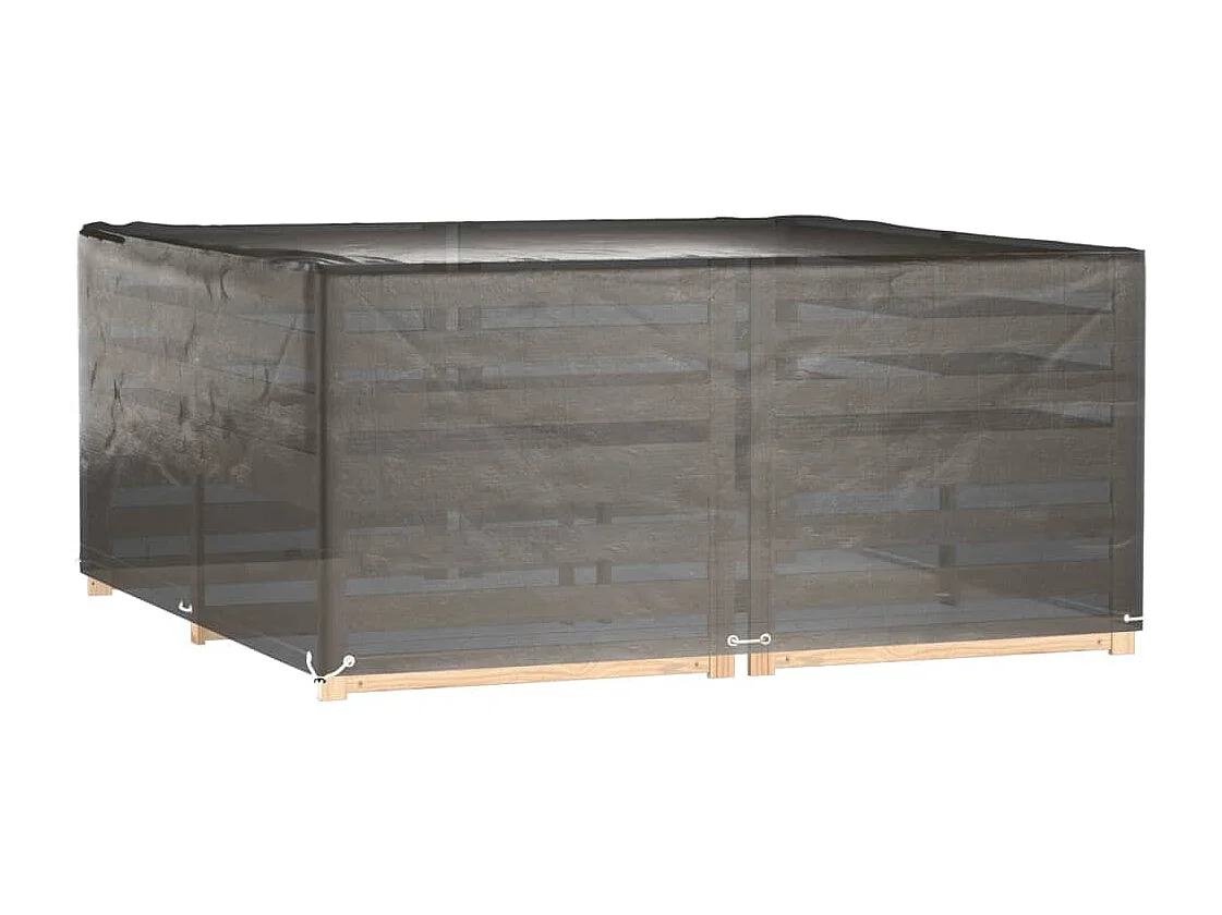 Housses de salon de jardin 2 pcs 16 ?illets 205x205x90 cm carré