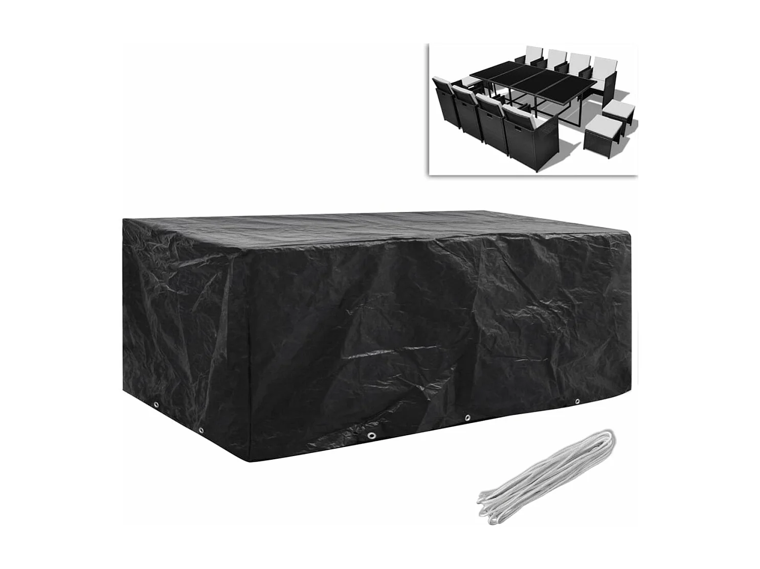 Housses de salon de jardin 2 pcs Rotin 10 ?illets 229 x 113 cm