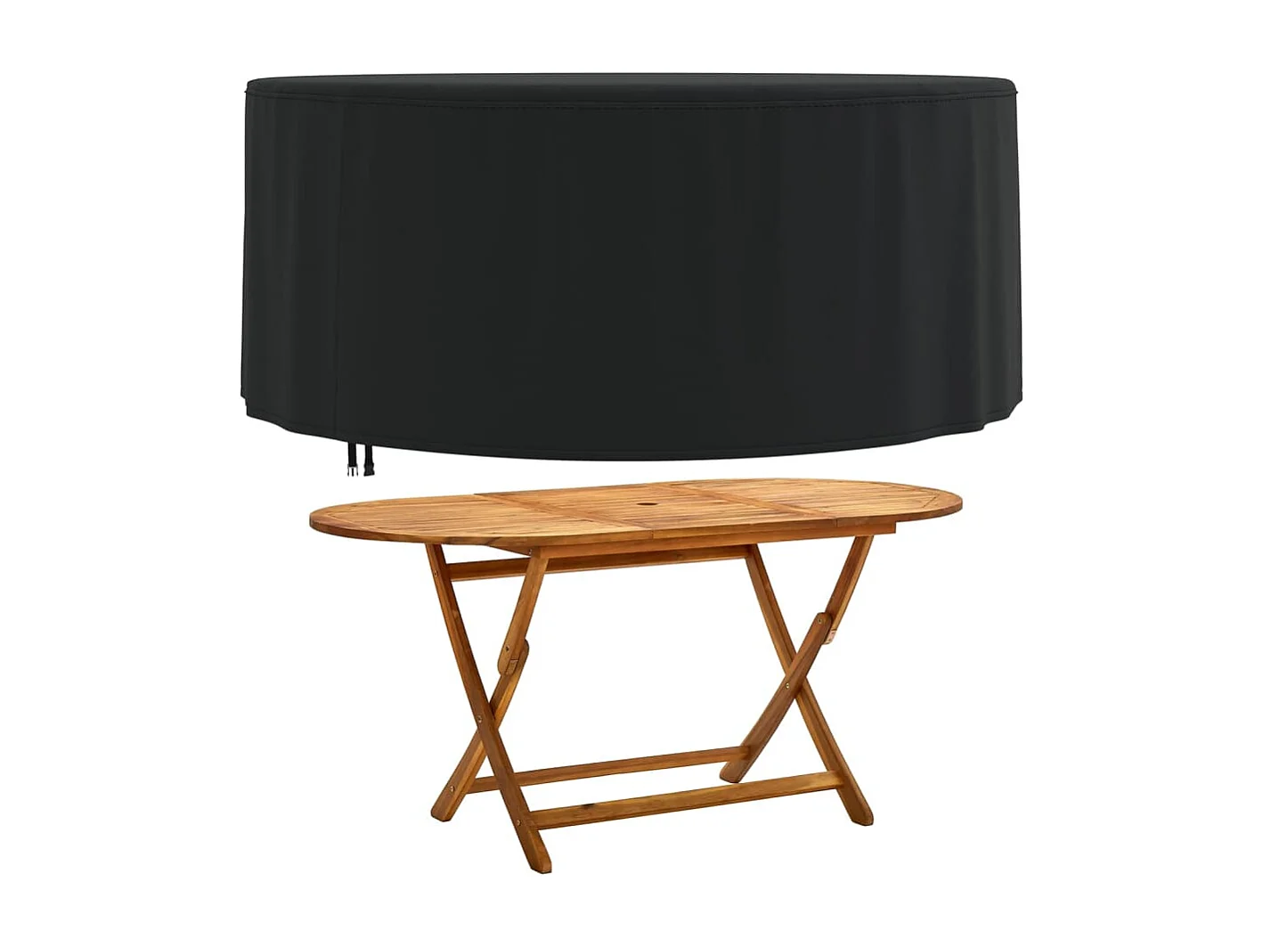 Housse de salon de jardin rond noir ? 182x71 cm oxford 420D