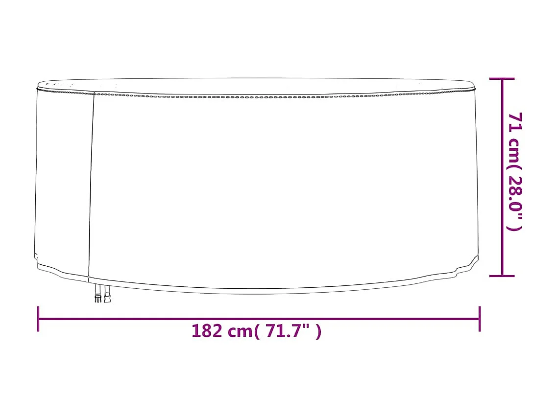 Housse de salon de jardin rond noir ? 182x71 cm oxford 420D