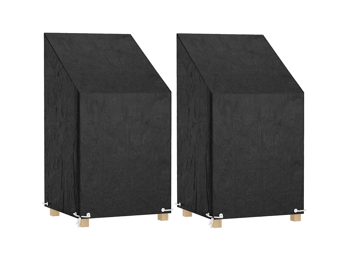 Housses de chaise de jardin 2 pcs 8 ?illets 65x65x80/120 cm PE