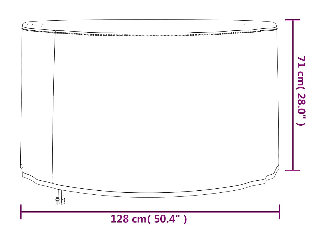 Capa preta redonda para móveis de jardim? 128x71 cm oxford 420D