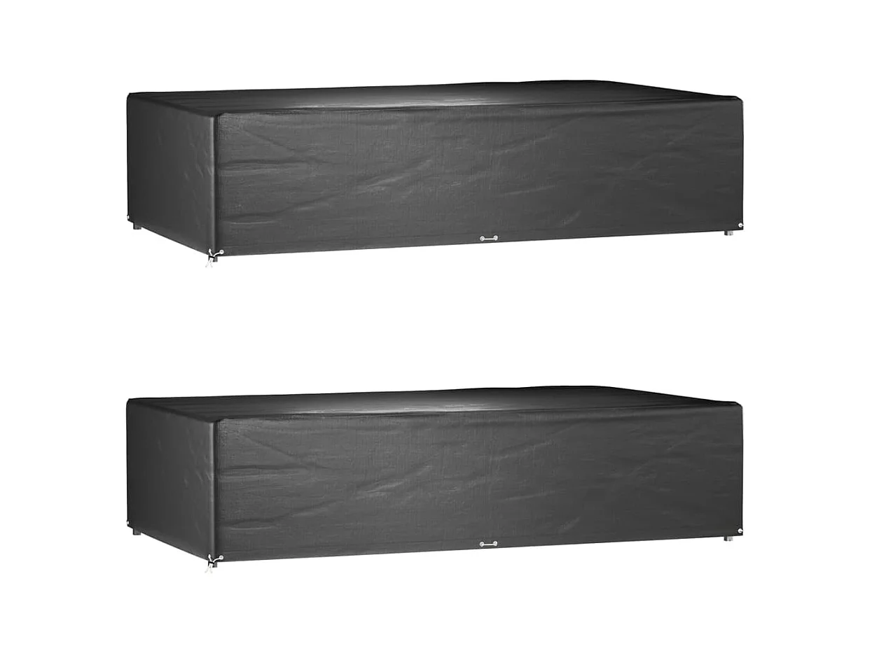 Housses de salon de jardin 2 pcs 12 ?illets rectangulaire