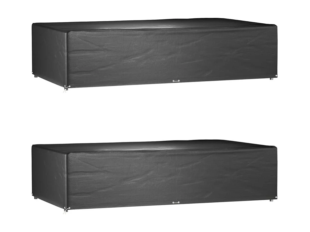 Housses de salon de jardin 2 pcs 12 ?illets rectangulaire